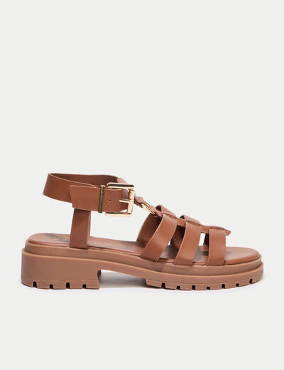 Sandales camel femme