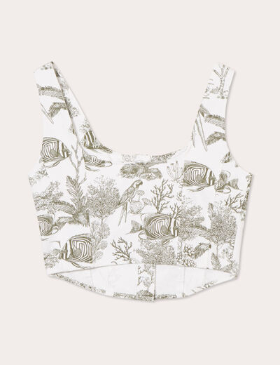 Bustier en jean multicolore femme