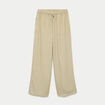 Pantalon large taille standard jaune femme