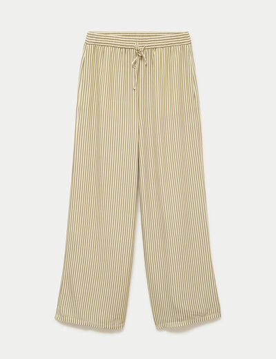 Pantalon large taille standard jaune femme