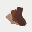 Lot de 3 paires de chaussettes marron fonc&eacute; femme