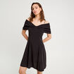 Robe droite bretelles noir femme