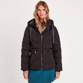 doudoune cintree a capuche noir femme Doudoune cintrée à capuche noir femme