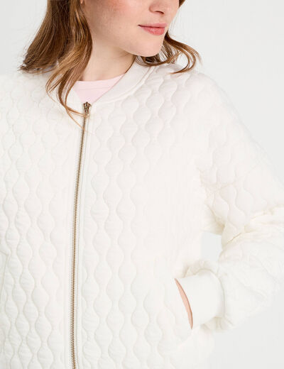 Veste matelassée zippée blanc femme