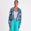 Veste teddy col châle vert femme