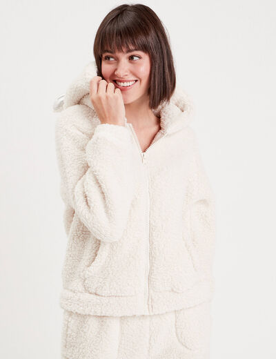 Sweat à capuche ecru femme