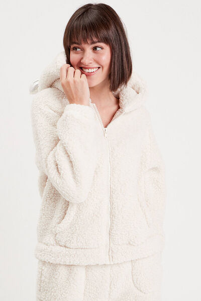 Sweat à capuche ecru femme
