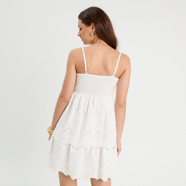 robe evasee broderie anglaise blanc femme Robe évasée broderie anglaise blanc femme