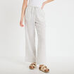 Pantalon large taille standard blanc femme