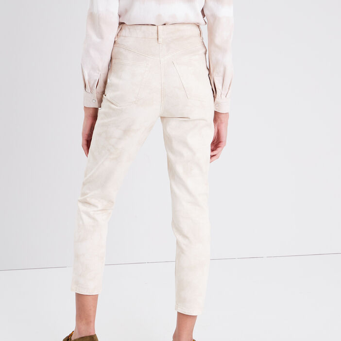 Jeans mom taille haute jaune clair femme
