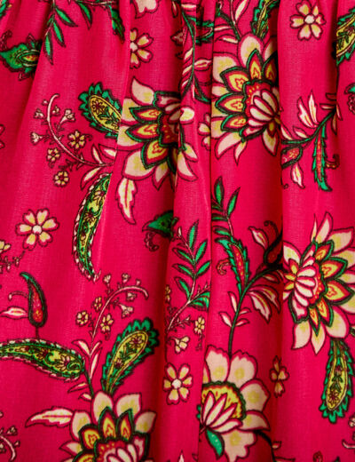 Robe longue &eacute;vas&eacute;e effet satin&eacute;e rose femme