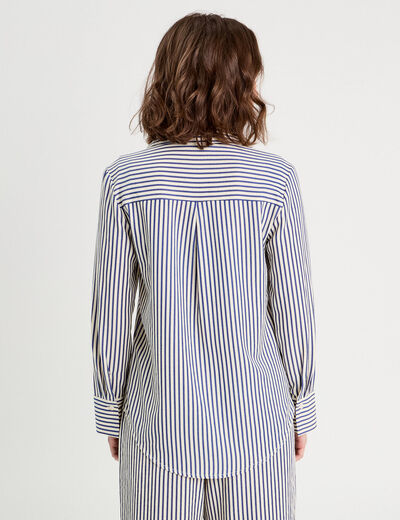 Chemise manches longues bleu marine femme