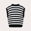 Pull sans manches col chemise noir femme