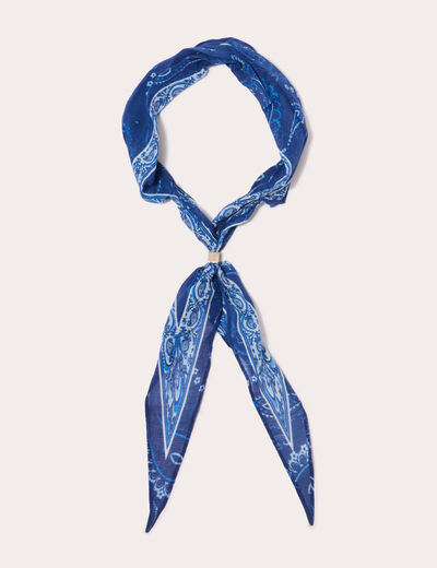 Foulard bleu fonc&eacute; femme