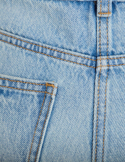 Bermuda regular 5 poches en jean denim bleach femme