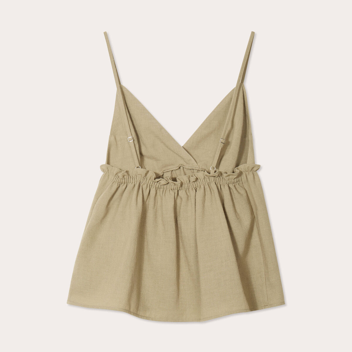 Caraco bretelles fines vert kaki femme