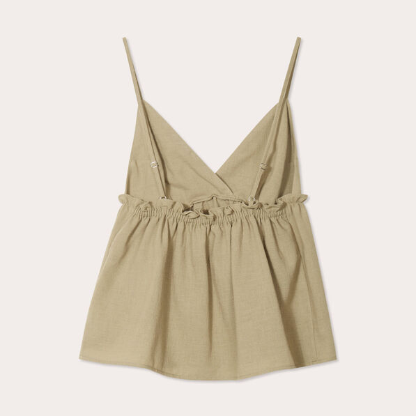 Caraco bretelles fines vert kaki femme