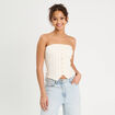 Bustier cintré boutons blanc femme