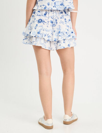 Jupe-short droite bleu roi femme