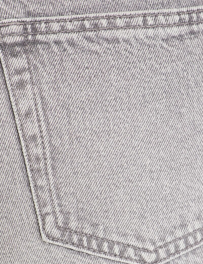 Jeans wide leg taille haute denim gris femme