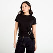 T-shirt ceintur&eacute; noir femme