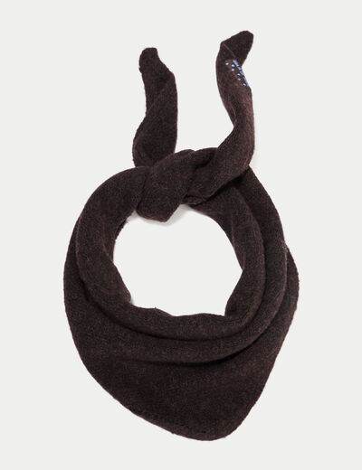 Foulard fluide marron fonc&eacute; femme