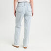 Jean droit taille haute bleu gris femme