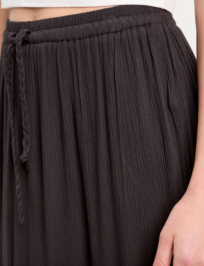 Jupe longue évasée noir femme