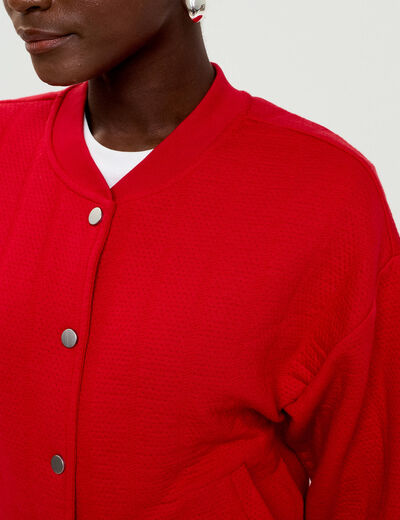 Veste manches longues rouge femme