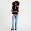 Top cintr&eacute; p&eacute;plum noir femme