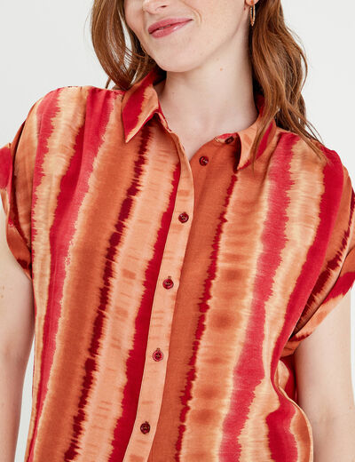 Chemise manches courtes rouge femme