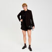Jupe-short trap&egrave;ze courte noir femme