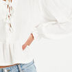 Blouse manches longues ecru femme