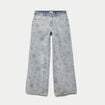 Jean wide leg taille basse bleu femme