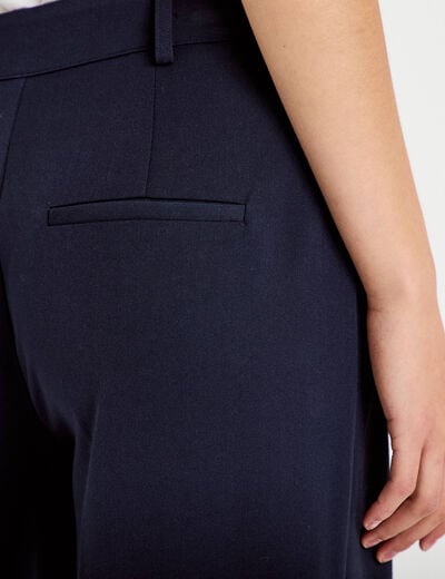 Pantalon bootcut taille haute bleu marine femme