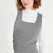 Robe évasée encolure carrée blanc femme