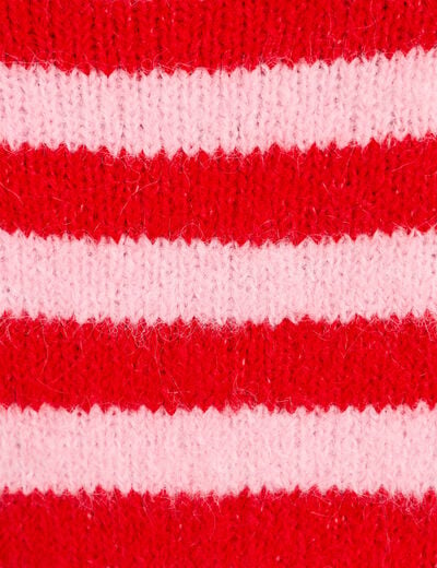 Pull ample col rond manches longues rouge femme