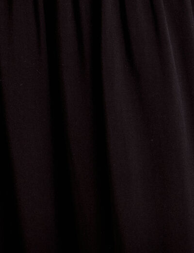 Robe longue évasée noir femme