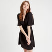 Robe évasée taille élastiquée noir femme