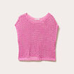 Débardeur ajouré aspect dentelle rose femme