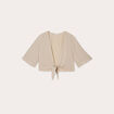 Blouse nou&eacute;e cropped beige femme