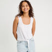 Débardeur cropped noué blanc femme
