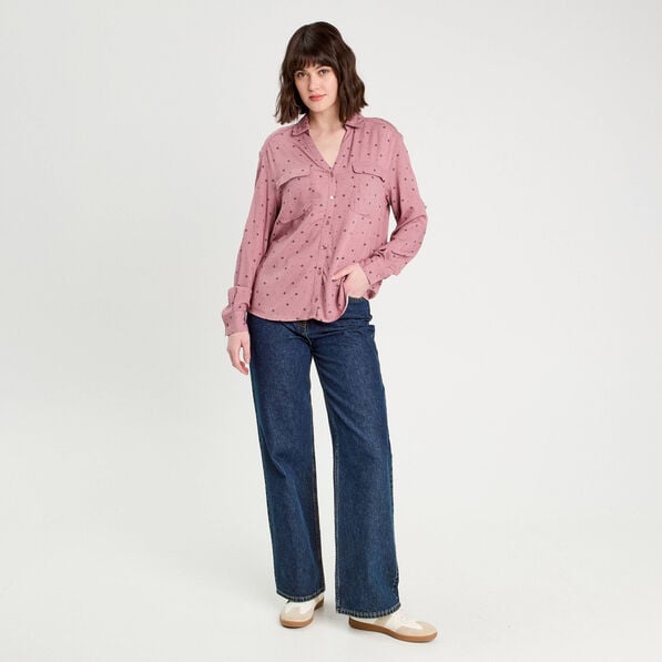 chemise manches longues rose femme Chemise manches longues rose femme