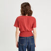 Blouse smock&eacute;e manches courtes vieux rose femme