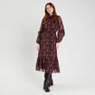 Robe longue évasée noir femme
