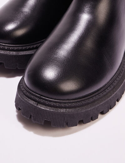 Bottines chelsea avec chaînes noir femme