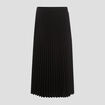 Jupe midi évasée plissée noir femme
