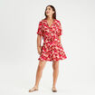 Robe chemise évasée fluide rose femme