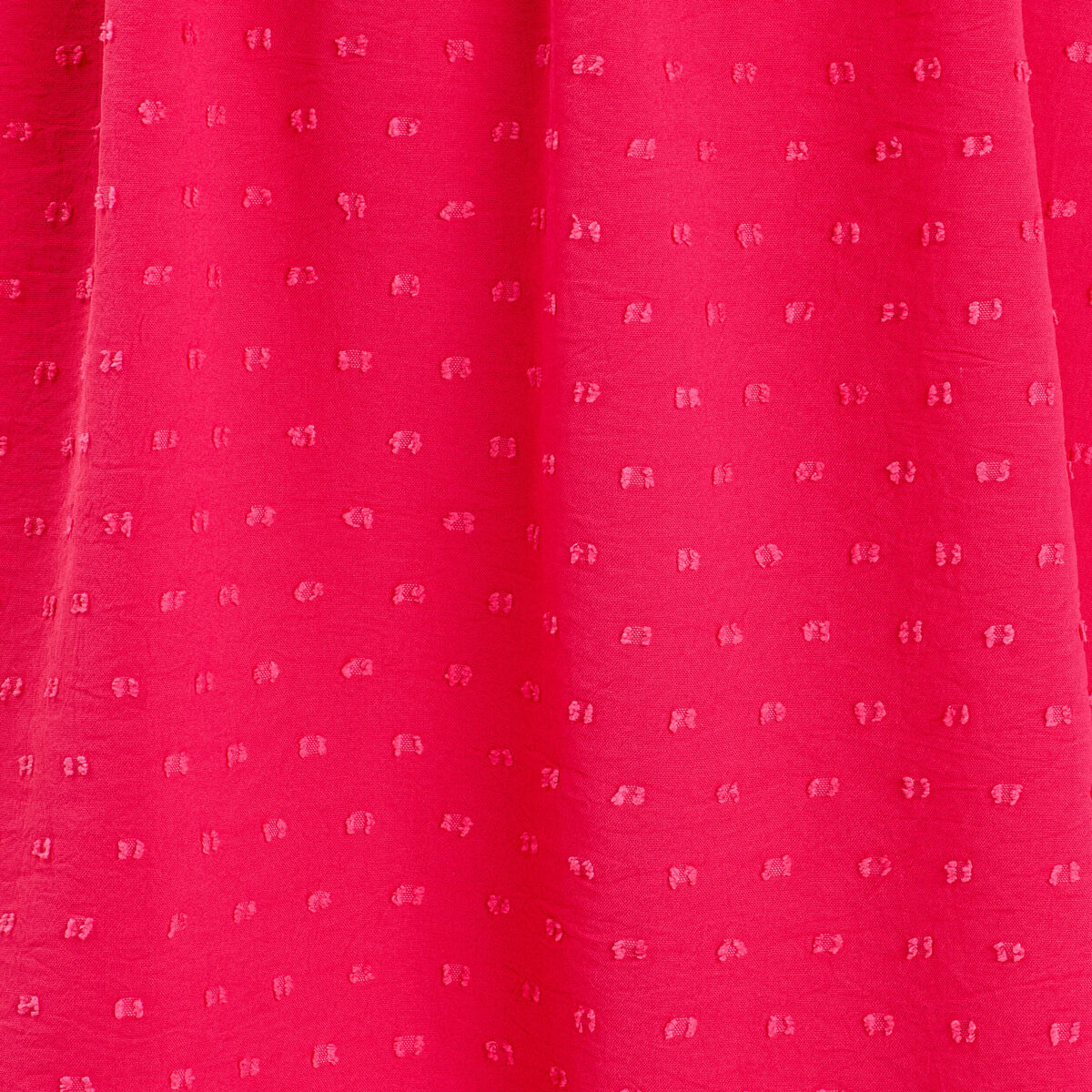 Robe évasée fluide plumetis rose fushia femme