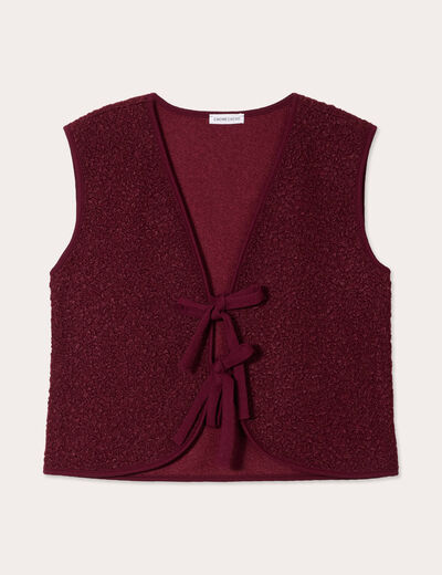 Gilet sans manches polaire prune femme
